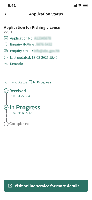 Application status